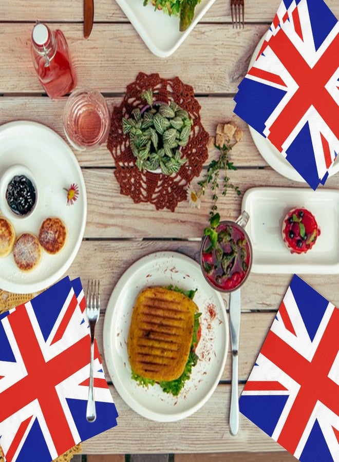 Geodurn 50 Pieces Union Jack Flag Paper Napkins, British Disposable Cocktail Napkins for UK Royal-Themed Celebrations, British Sports Events, King’s Coronation Decor, Afternoon Tea Party Supplies - Image 5